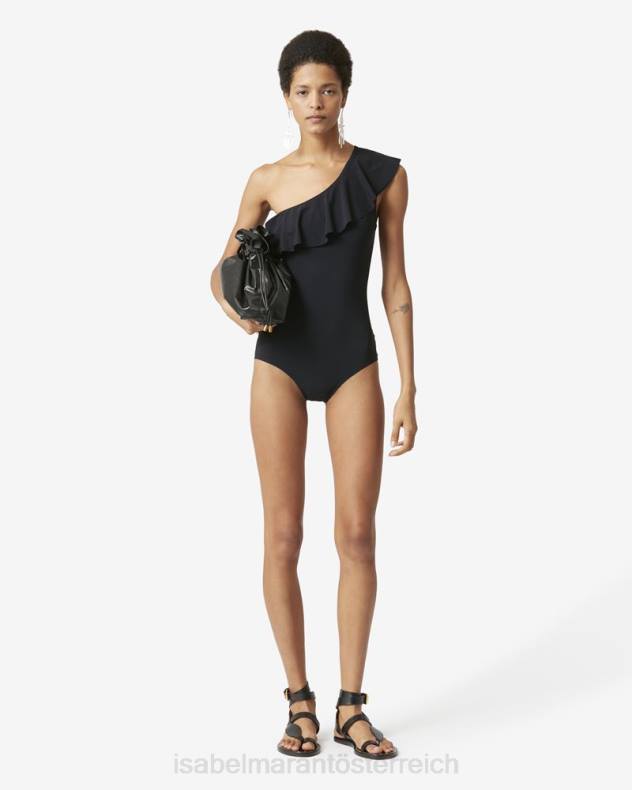 Kleidung Isabel Marant Einteiliger Badeanzug aus Sizilien Schwarz Frauen 688F703