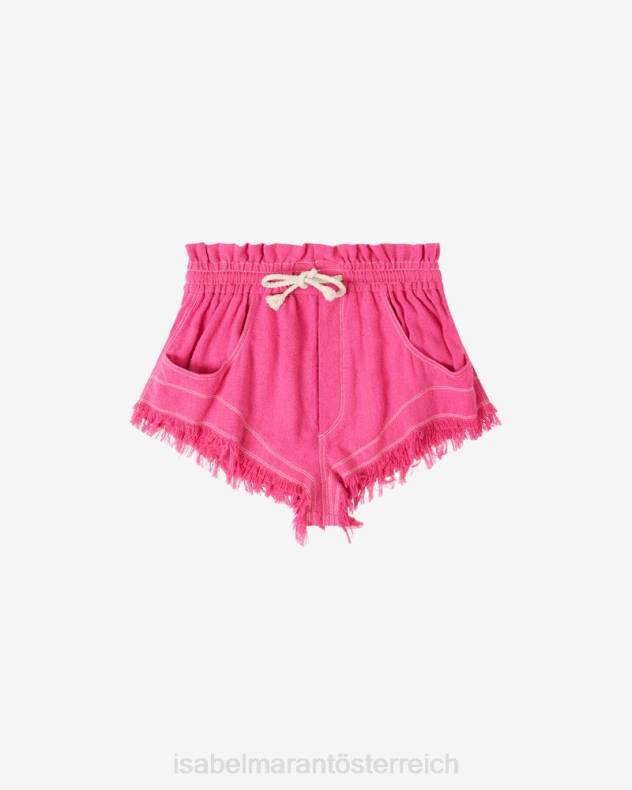 Kleidung Isabel Marant Bourette-Shorts aus Talapiz-Seide Neon Pink Frauen 688F665