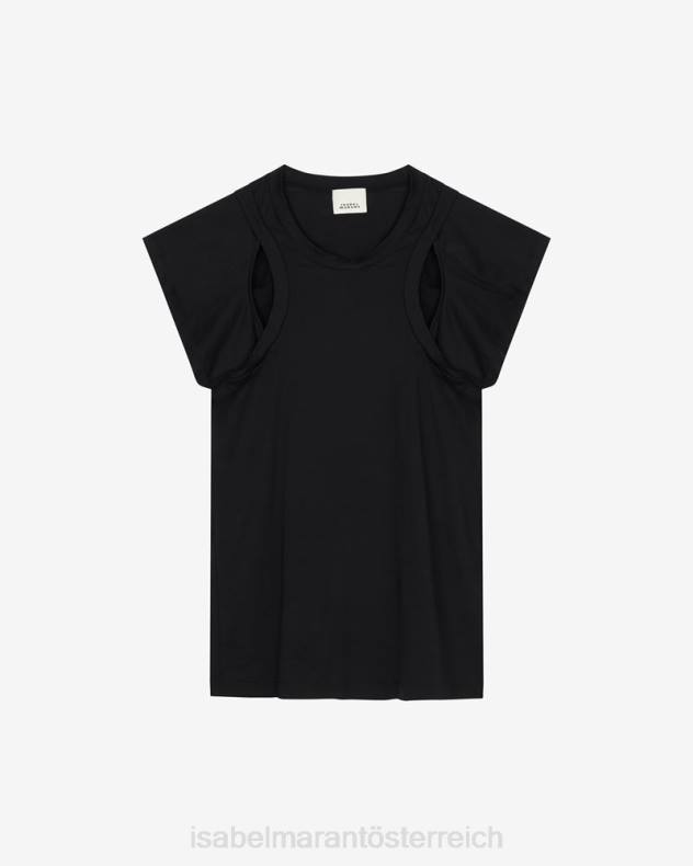 Kleidung Isabel Marant Faly-T-Shirt aus Baumwolle Schwarz Frauen 688F267