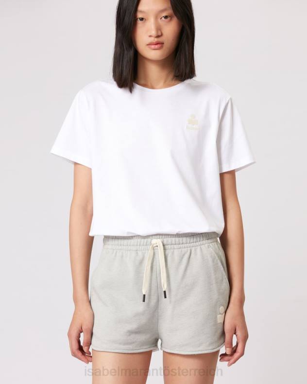 Kleidung Isabel Marant T-Shirt aus Baumwolle mit Aby-Logo Weiß Frauen 688F444