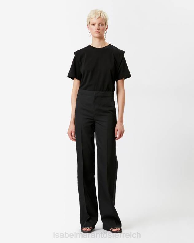 Kleidung Isabel Marant T-Shirt aus Zelitos-Baumwolle Schwarz Frauen 688F263
