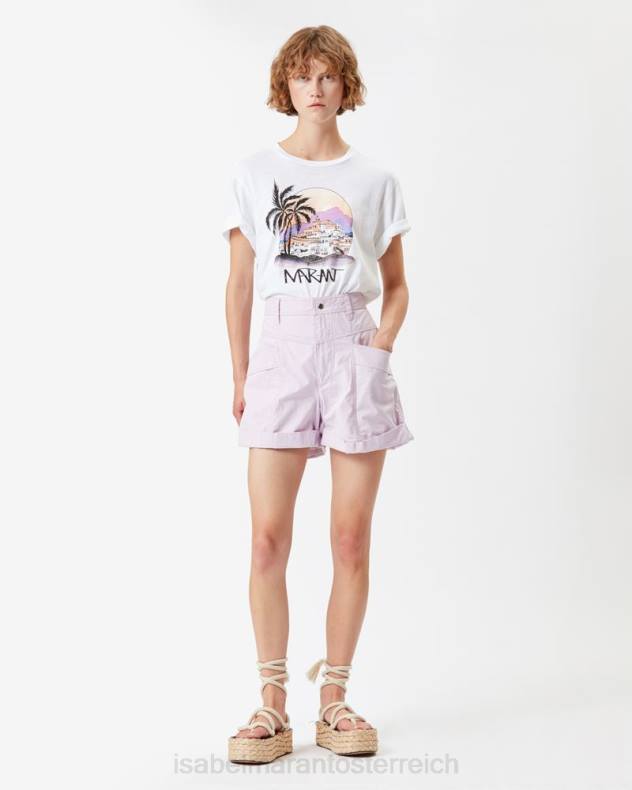 Kleidung Isabel Marant T-Shirt mit Zewel-Print Weiß Frauen 688F452