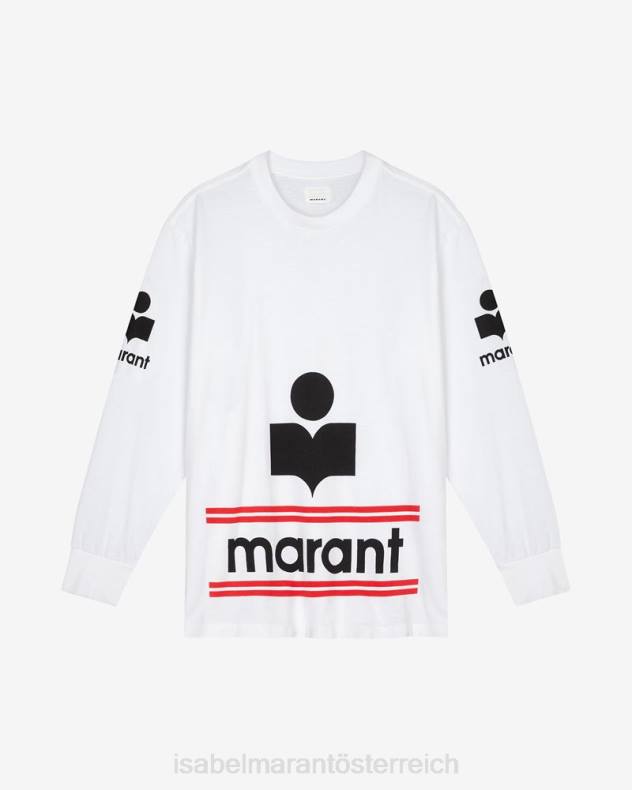 Kleidung Isabel Marant Gianni-Baumwoll-T-Shirt Weiß Männer 688F1291