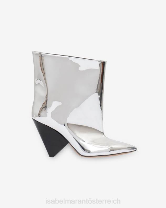 Schuhwerk Isabel Marant Miyako-Lederstiefel Silber unisex 688F718