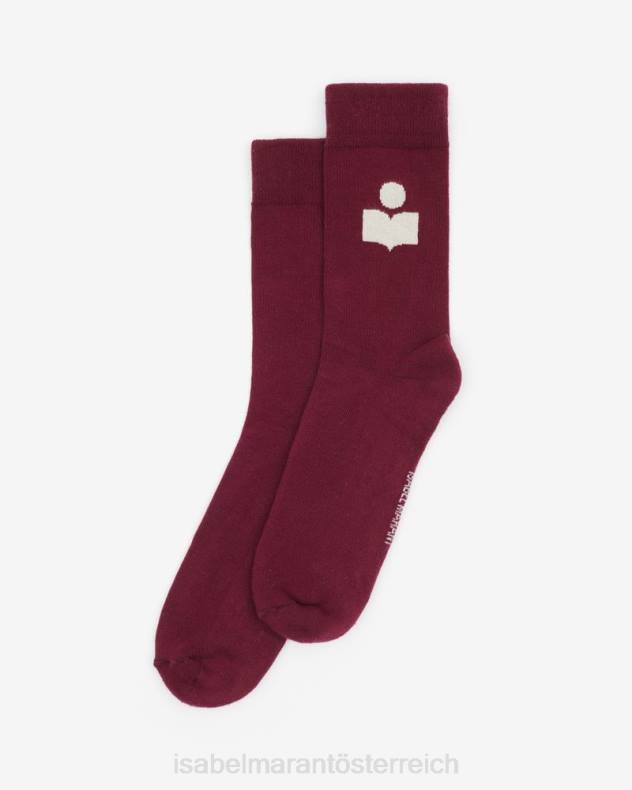 Zubehörteil Isabel Marant Socken mit Siloki-Logo Pflaume unisex 688F1246