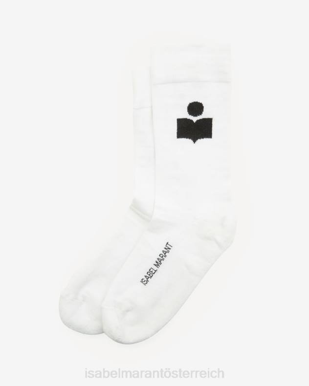 Zubehörteil Isabel Marant Socken mit Siloki-Logo Weiß unisex 688F1245
