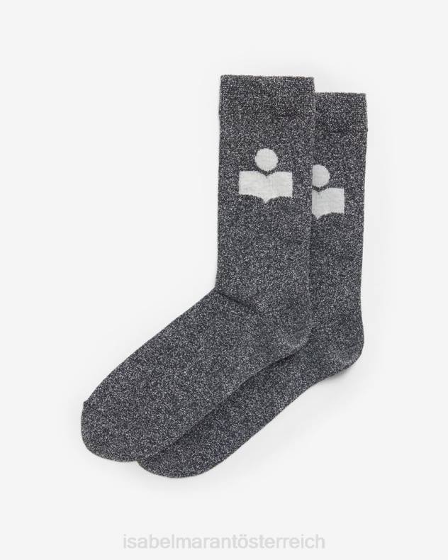 Zubehörteil Isabel Marant Socken mit Slazia-Logo schwarzes Silber unisex 688F1250
